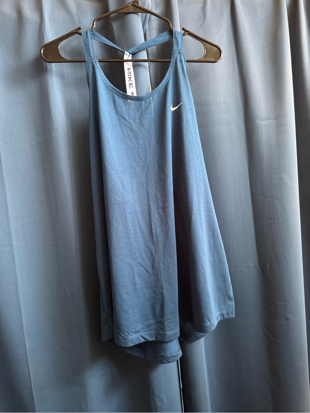 Nike Women's Navy Blue Cross-Back Tank Top